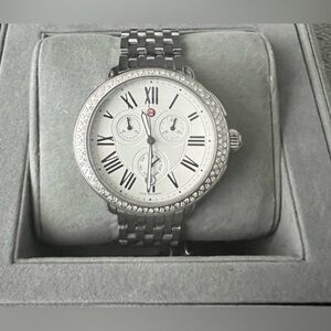 Michele Serein Chronograph Quartz Diamond White Dial Ladies Watch MW21A01A1966